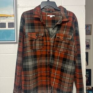 O'Neill Men's Rust and Black Plaid Shirt